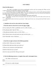 English Worksheet: Past Tense Simple