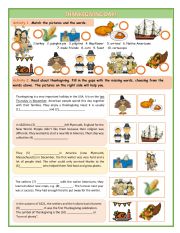 English Worksheet: THANKSGIVING DAY 