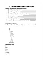 English Worksheet: Statue of Liberty
