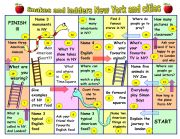 English Worksheet: Snakes and ladders on New York and London