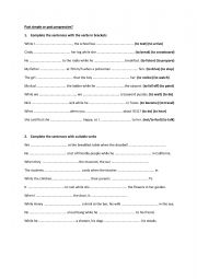 English Worksheet: past simple past continuous