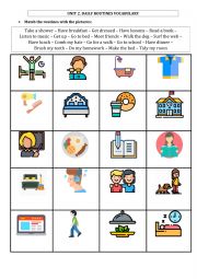 Daily routines vocabulary