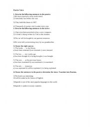 English Worksheet: passive voice