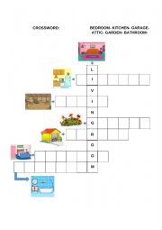 English Worksheet: HOUSE CROSSWORD