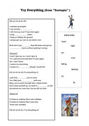 Try Everything from Zootopia Fill in the blanks