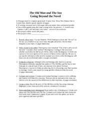 English Worksheet: Old Man and the Sea Final Project choice ideas handout
