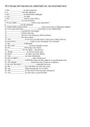 English Worksheet: May-Might