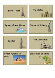 English Worksheet: Famous landmarks -pairs