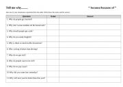 English Worksheet: Tell me why