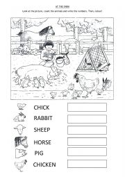 English Worksheet: At the farm