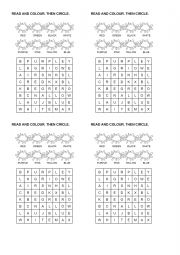 English Worksheet: Colours