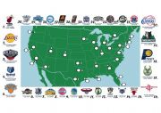 English Worksheet: NBA Map Quiz
