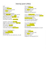 English Worksheet: Dancing queen
