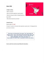 English Worksheet: World Cup 2022 mascot. Routines.