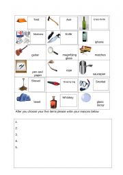 English Worksheet: Desert Island Worksheet