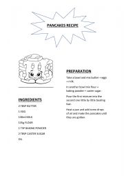 English Worksheet: pancake recipe