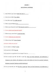 Trinity GESE grade 2 questionnaire