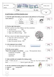 9th form mid-term test. 