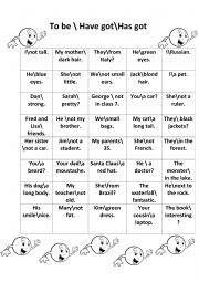 English Worksheet: 4 in a row To be | To have got