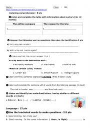 English Worksheet: 8th form mid 1