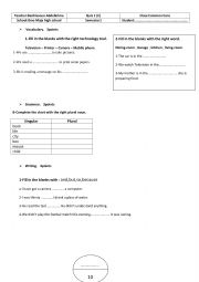 English Worksheet: QUIZ 1 UNIT 1 