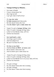 English Worksheet: teenage problems