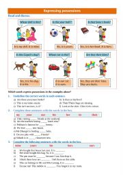 English Worksheet: Expressing Possessions