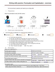 English Worksheet: Punctuation and Capitalization