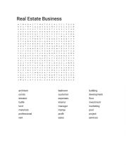 Real Estate Business Word-search