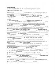 English Worksheet: Tenses review