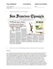 English Worksheet: Assessment Media and Internet