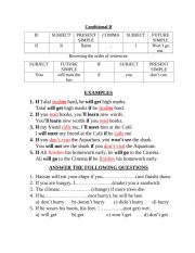 English Worksheet: Conditional If (type 1)