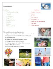 English Worksheet: Respending to Good News or Bad News