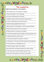 English Worksheet: The causative
