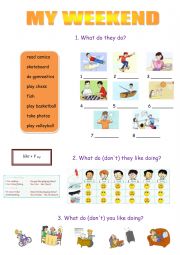 English Worksheet: The weekend free time activities