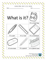English Worksheet: Shool Items