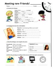 English Worksheet: Greetings