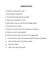 English Worksheet: Sandgate Quiz UK