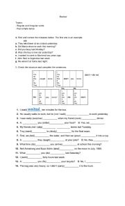 English Worksheet: PAST TENSE REVIEW