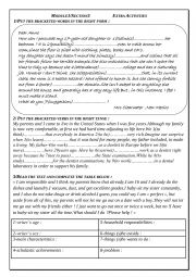 English Worksheet: 3rd form Module 1 Section3