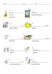 English Worksheet: Classroom rules