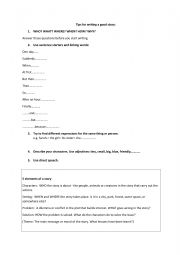 English Worksheet: How to write a good story