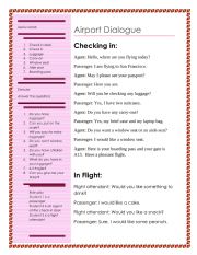 English Worksheet: airport dialogue