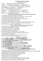 English Worksheet: Past Simple/Past Continuous Test