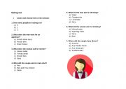 English Worksheet: Listening Comprehension.: Eating out