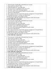 English Worksheet: Nellie Bly