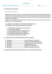 English Worksheet: past simple