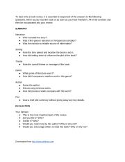 English Worksheet: Book review template 