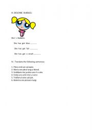 English Worksheet: Describe Bubbles