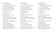 English Worksheet: Correct the sentences - present simple, present continuous tense